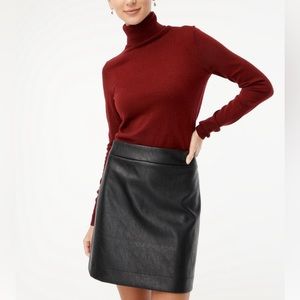 J. CREW FAUX LEATHER MINI SKIRT